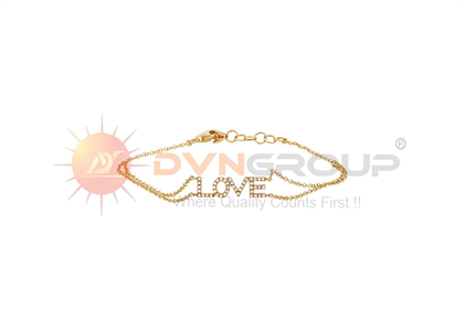 Gold Plated CZ Love Bracelet